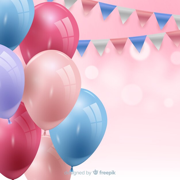 Fundo de Aniversário com Balões