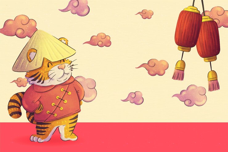 Vetor grátis fundo de ano novo chinês em aquarela