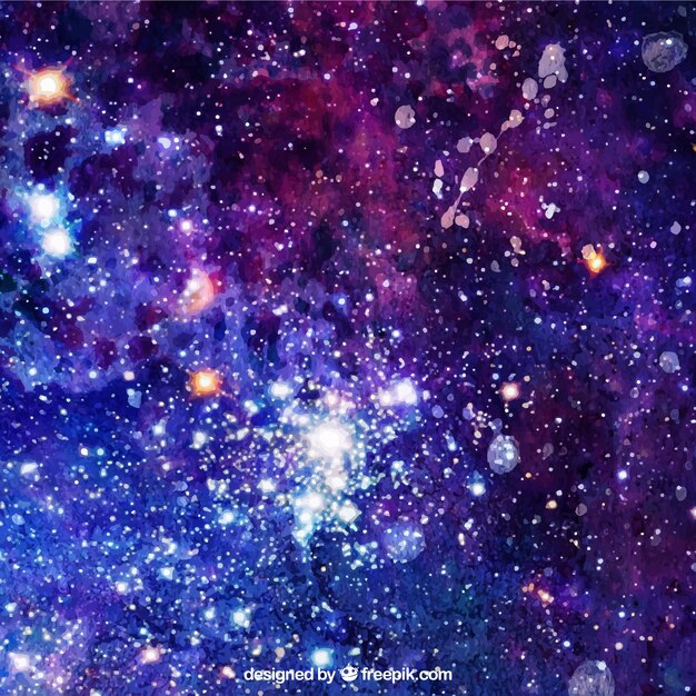 Fundo de aquarela brilhante da galáxia