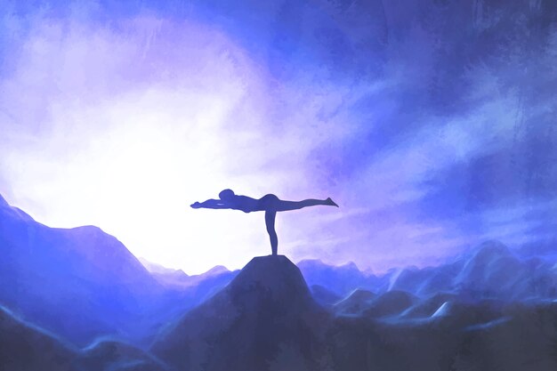 Fundo de aquarela do dia internacional da ioga