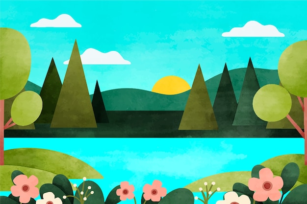 Fundo de aquarela para a celebração do Dia Internacional da Floresta.