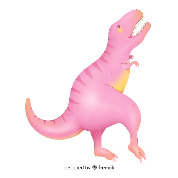 Vetor grátis fundo de aquarela t-rex