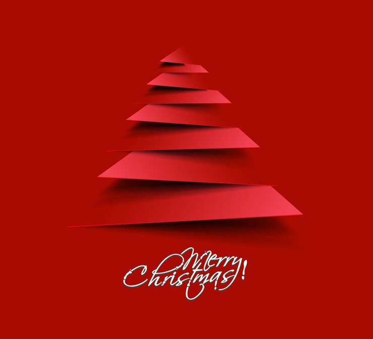 Vetor grátis fundo de árvore de natal de corte de papel moderno, ilustração vetorial.