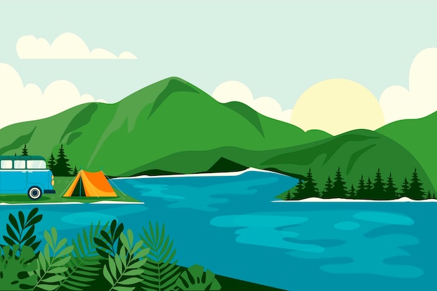 Fundo de aventura plana