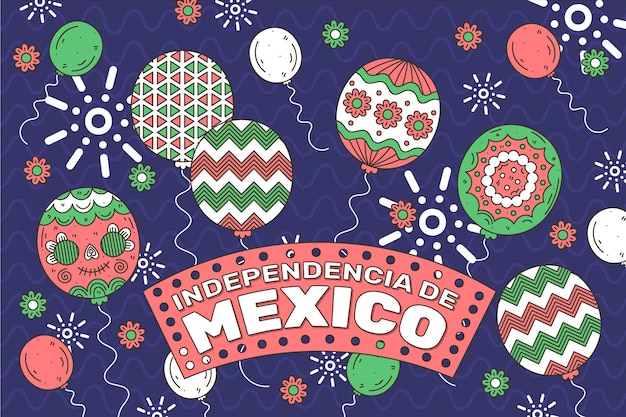 Fundo de balão do dia da independência do méxico