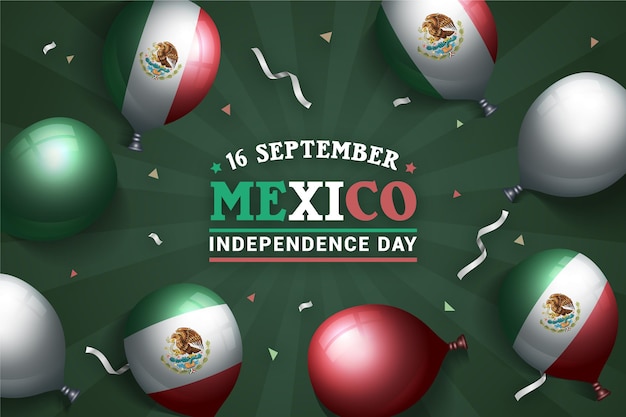 Vetor grátis fundo de balão do dia da independência do méxico