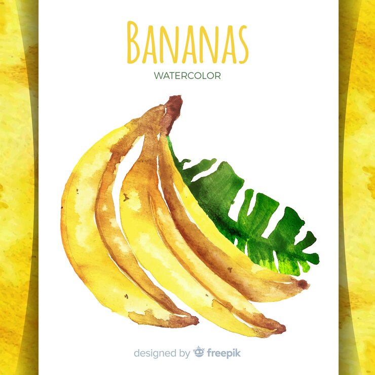 Vetor grátis fundo de banana aquarela mão desenhada