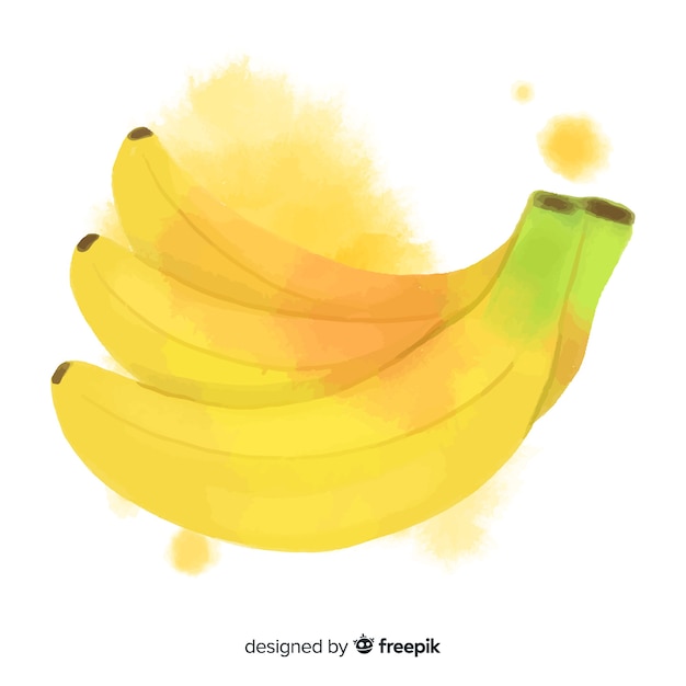 Fundo de banana aquarela mão desenhada