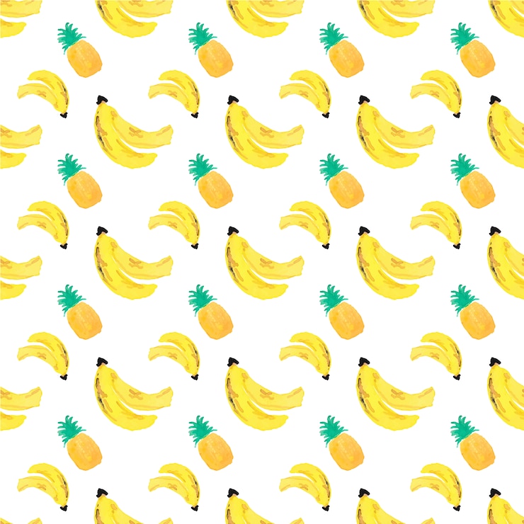 Vetor grátis fundo de banana e abacaxi