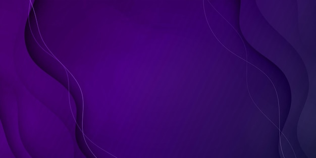 Vetor grátis fundo de banner abstrato de negócios roxo escuro com postagem de design de vetor de formas onduladas de gradiente fluido