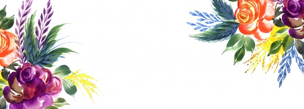 Fundo de banner criativo elegante flores coloridas