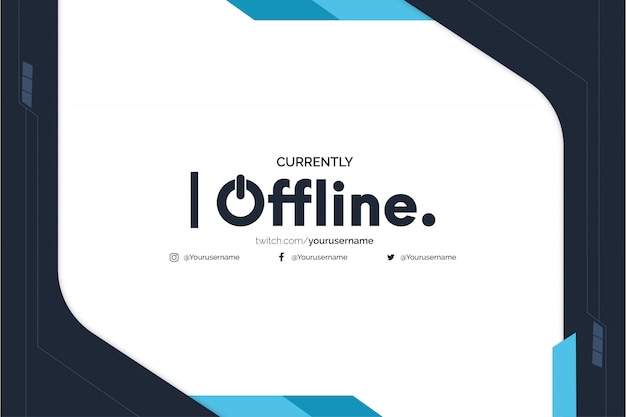 Fundo de banner de contração offline com modelo abstrato de formas azuis