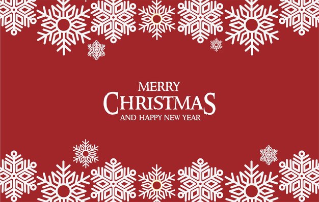 Fundo de banner de Natal vermelho com padrão de flocos de neve brancos