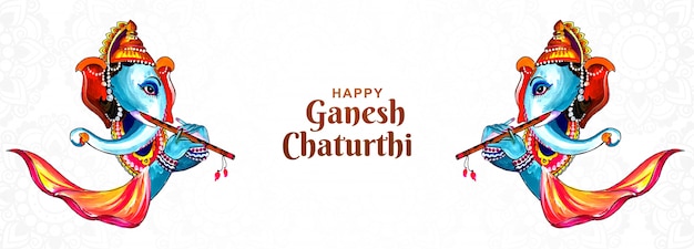 Fundo de banner do festival indiano feliz ganesh chaturthi