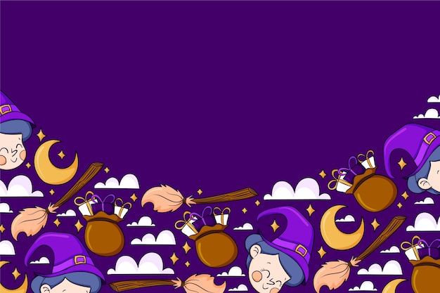 Fundo de befana desenhado à mão