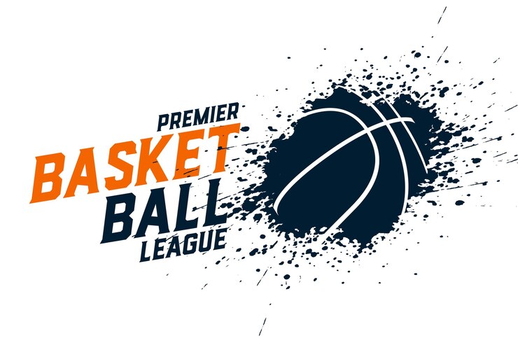 Vetor grátis fundo de bola de basquetebol da premier league com efeito de salpicaduras