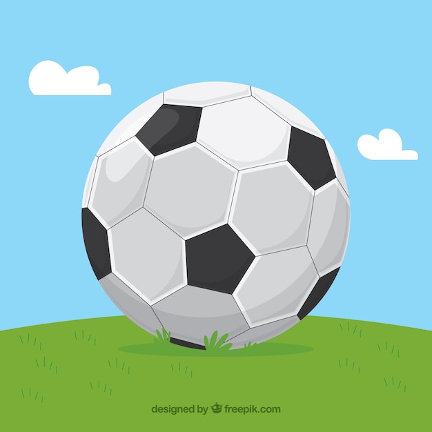 Fundo de bola de futebol em estilo simples