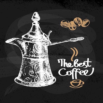 Fundo de café vintage de esboço desenhado de mão. ilustração vetorial. projeto de cardápio para café e restaurante