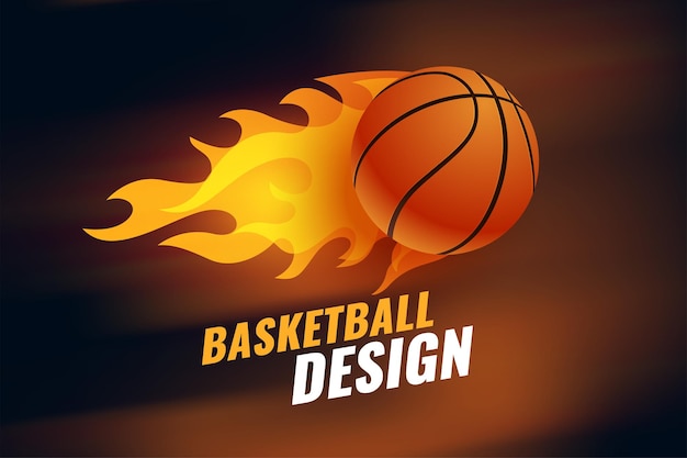 Vetor grátis fundo de campeonato de basquete esportivo com design de chama de fogo