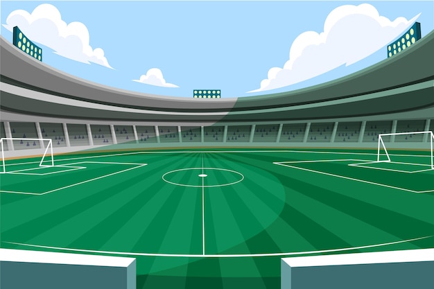 Jogo de futebol com desenho realista em um estádio · Creative Fabrica