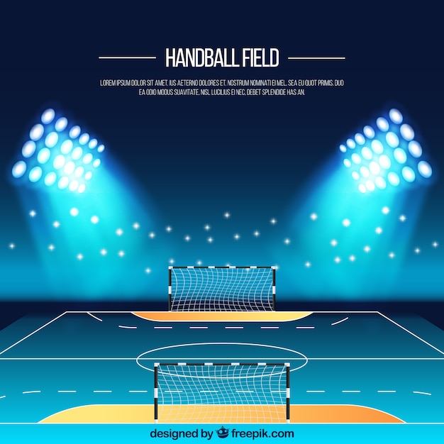 Fundo de campo de handebol no estilo realista