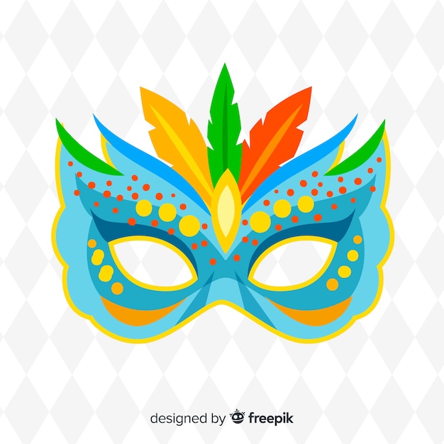 Vetor grátis fundo de carnaval brasileiro de máscara pontilhada