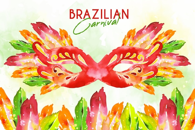 Fundo de carnaval brasileiro em aquarela