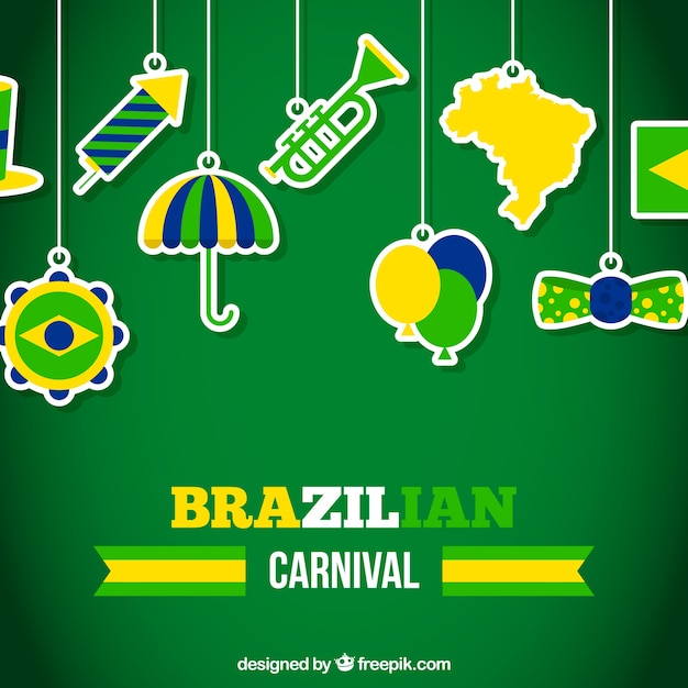 Fundo de carnaval brasileiro plano