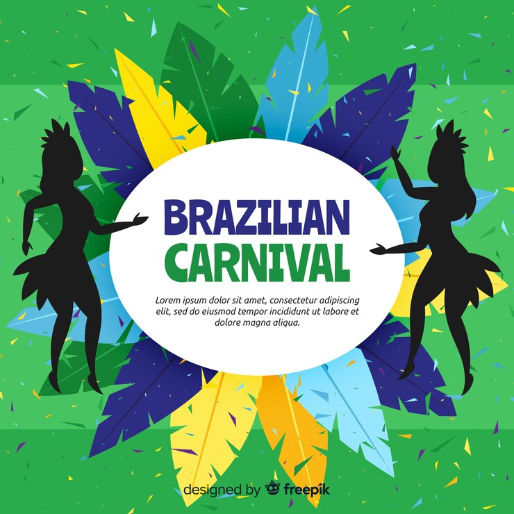 Vetor grátis fundo de carnaval brasileiro plano