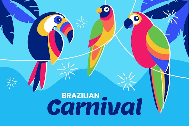 Vetor grátis fundo de carnaval brasileiro plano