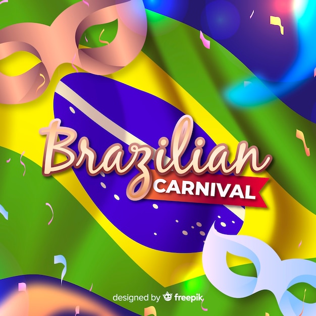 Vetor grátis fundo de carnaval brasileiro realista