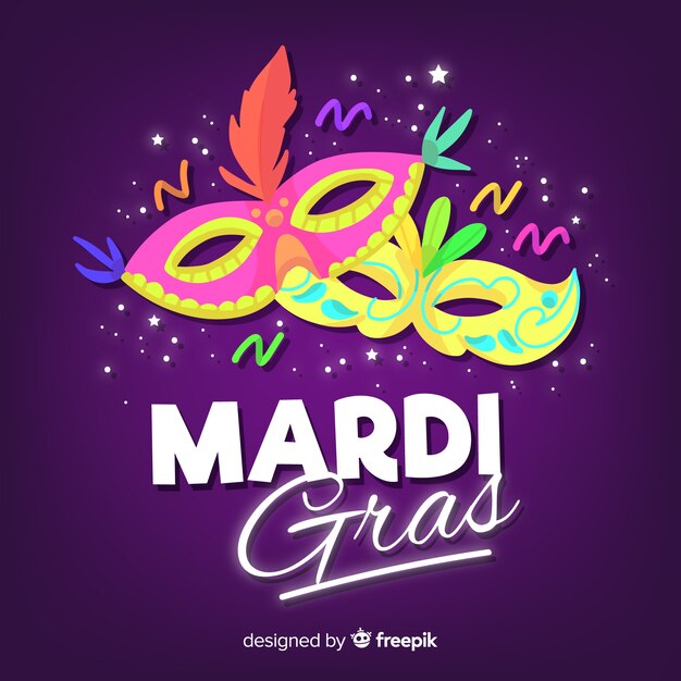 Fundo de carnaval de mão desenhada mardi gras