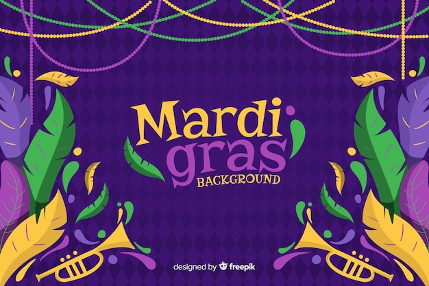 Fundo de carnaval de mão desenhada mardi gras