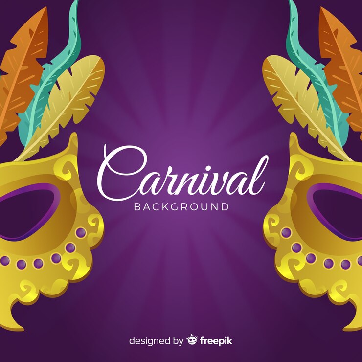Vetor grátis fundo de carnaval de máscara de ouro