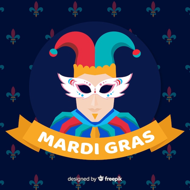 Fundo de carnaval plano mardi gras