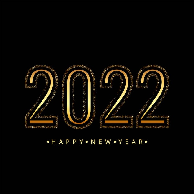 Fundo de cartão colorido com texto brilhante de ano novo de 2022