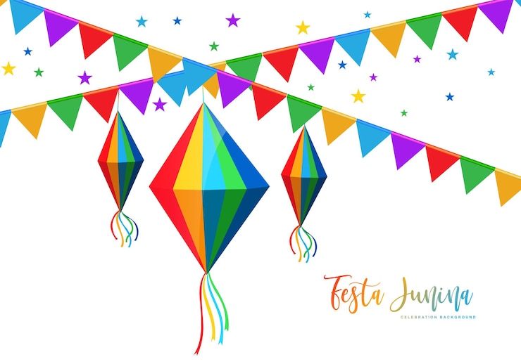 Vetor grátis fundo de cartão de celebração decorativa festa junina