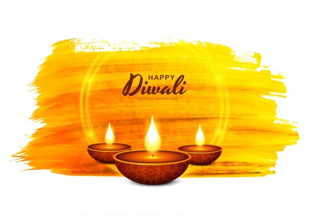 Fundo de cartão de celebração do festival de diwali lâmpada de óleo decorativa