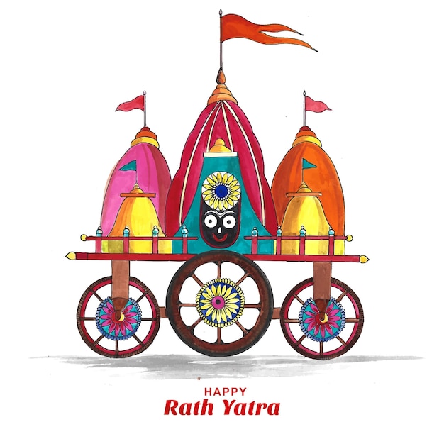 Vetor grátis fundo de cartão de férias do festival rath yatra