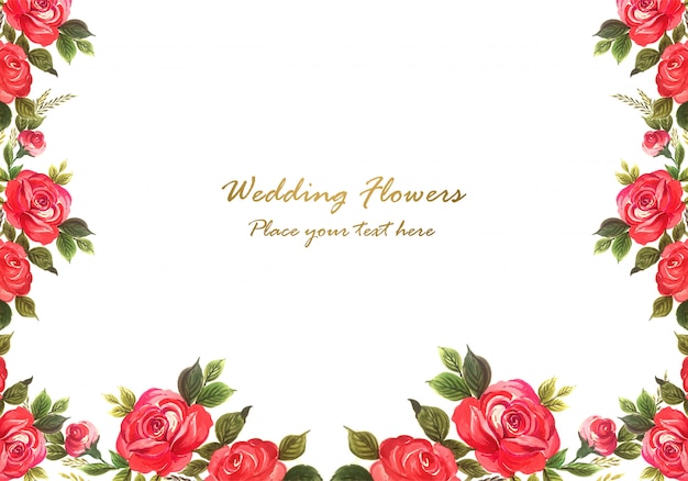 Fundo de cartão de flores em aquarela de convite de casamento