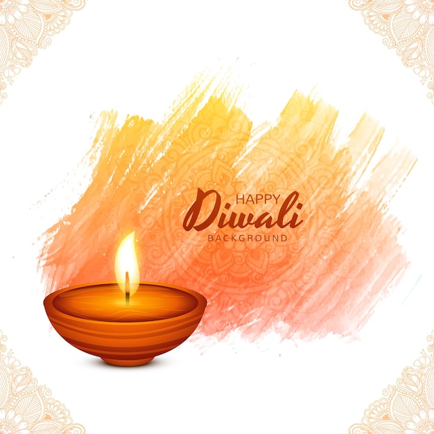 Fundo de cartão de lâmpadas diwali festival religioso indiano