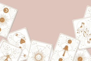 Vetor grátis fundo de cartas de tarô desenhado à mão