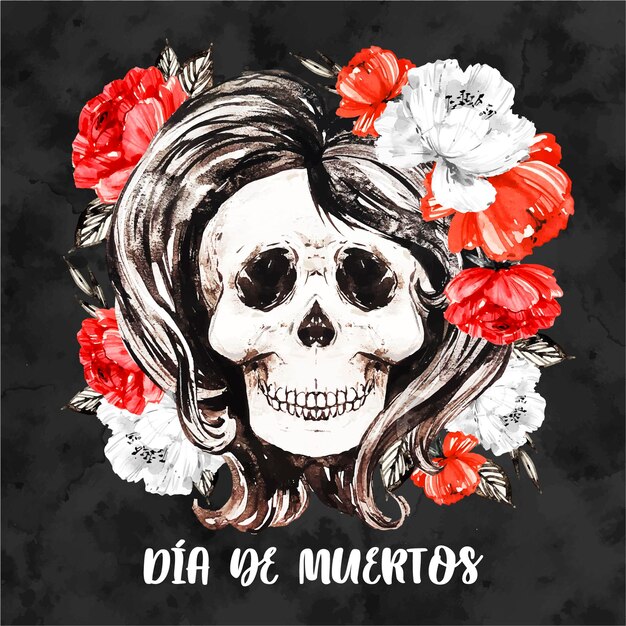 Fundo de caveira floral com Dia de muertos