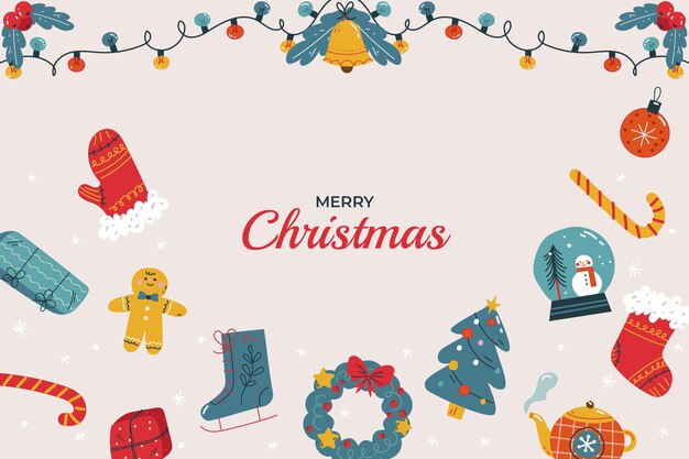 Fundo de celebração de temporada de natal plana