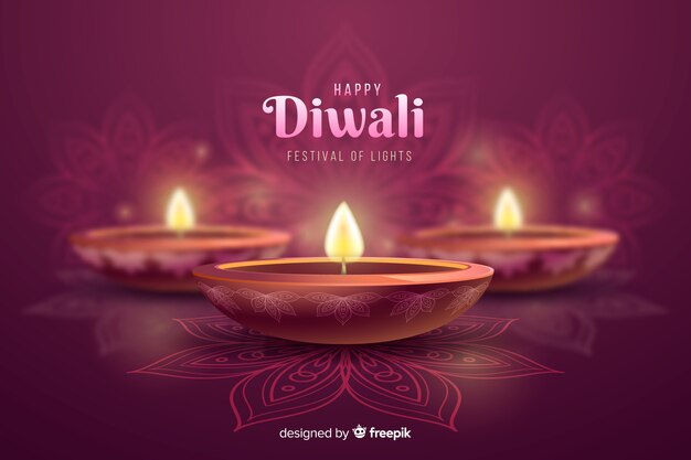 Fundo de celebração de velas festivas de Diwali