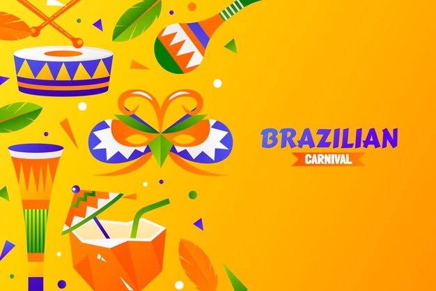 Vetor grátis fundo de celebração do carnaval brasileiro gradiente