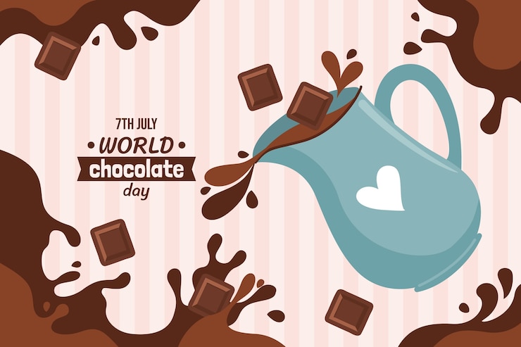 Vetor grátis fundo de celebração do dia mundial do chocolate plano