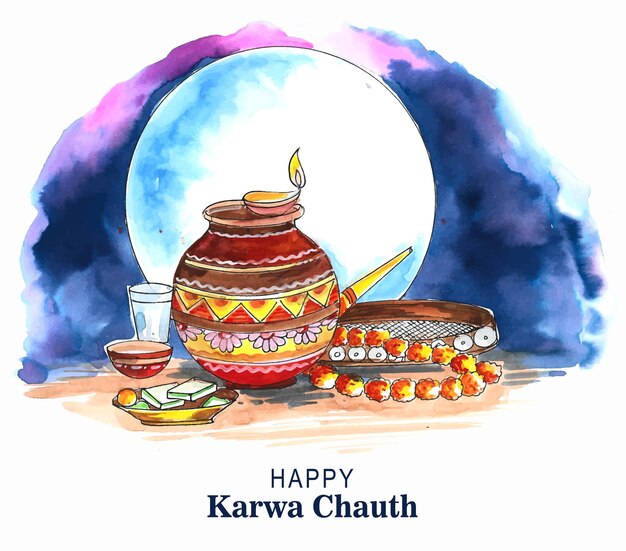 Fundo de celebração do feliz karwa chauth do festival indiano