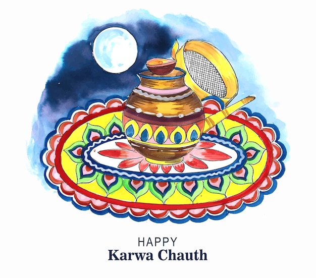 Fundo de celebração do feliz karwa chauth do festival indiano