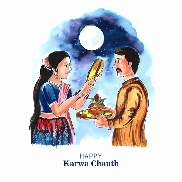 Fundo de celebração do feliz karwa chauth do festival indiano